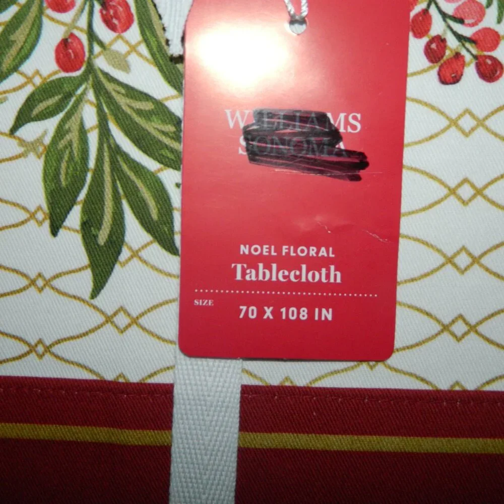 Williams Sonoma Noel Floral Christmas Tablecloth